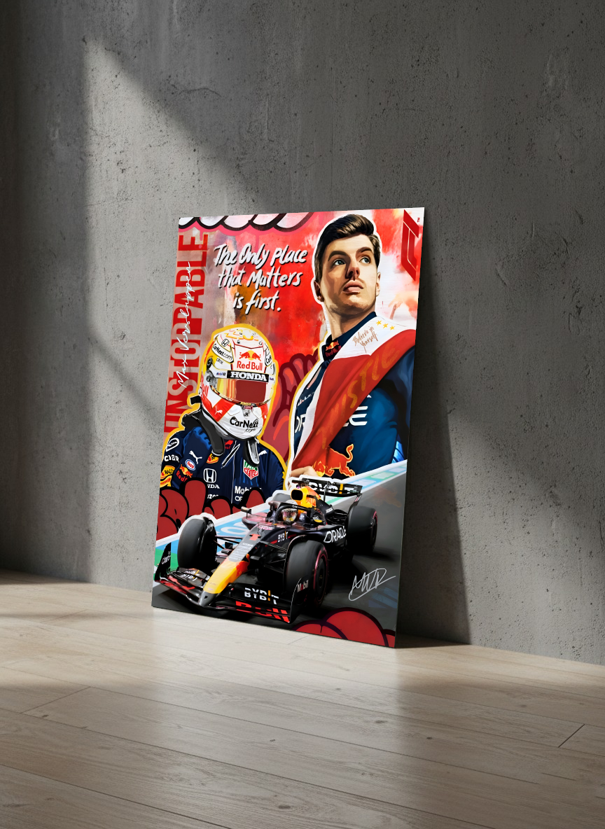 Champion’s Mindset – Motorsport Legend Metal Wall Poster