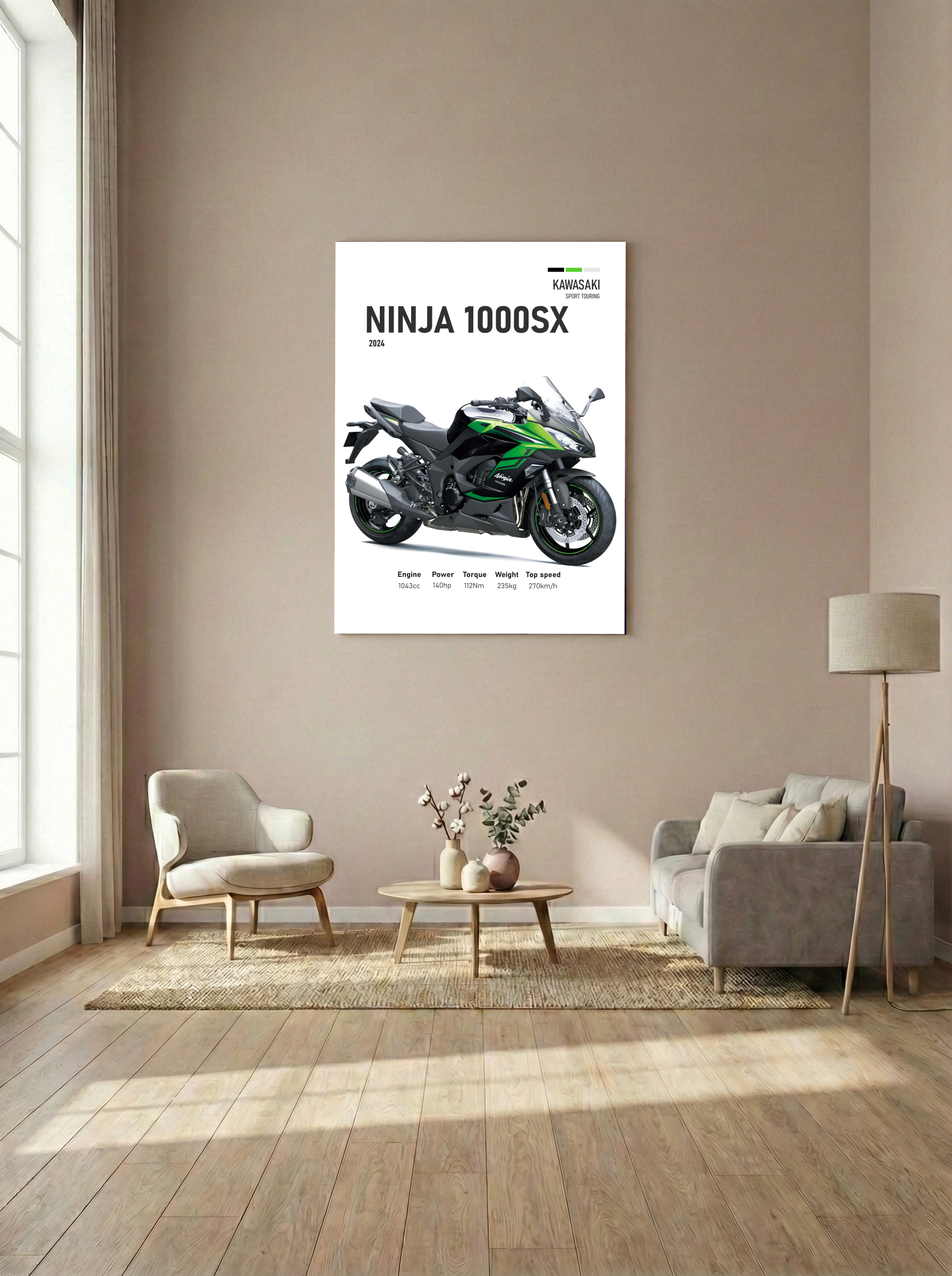 Ninja 1000SX – Sport Touring Performance Metal Poster (2024)