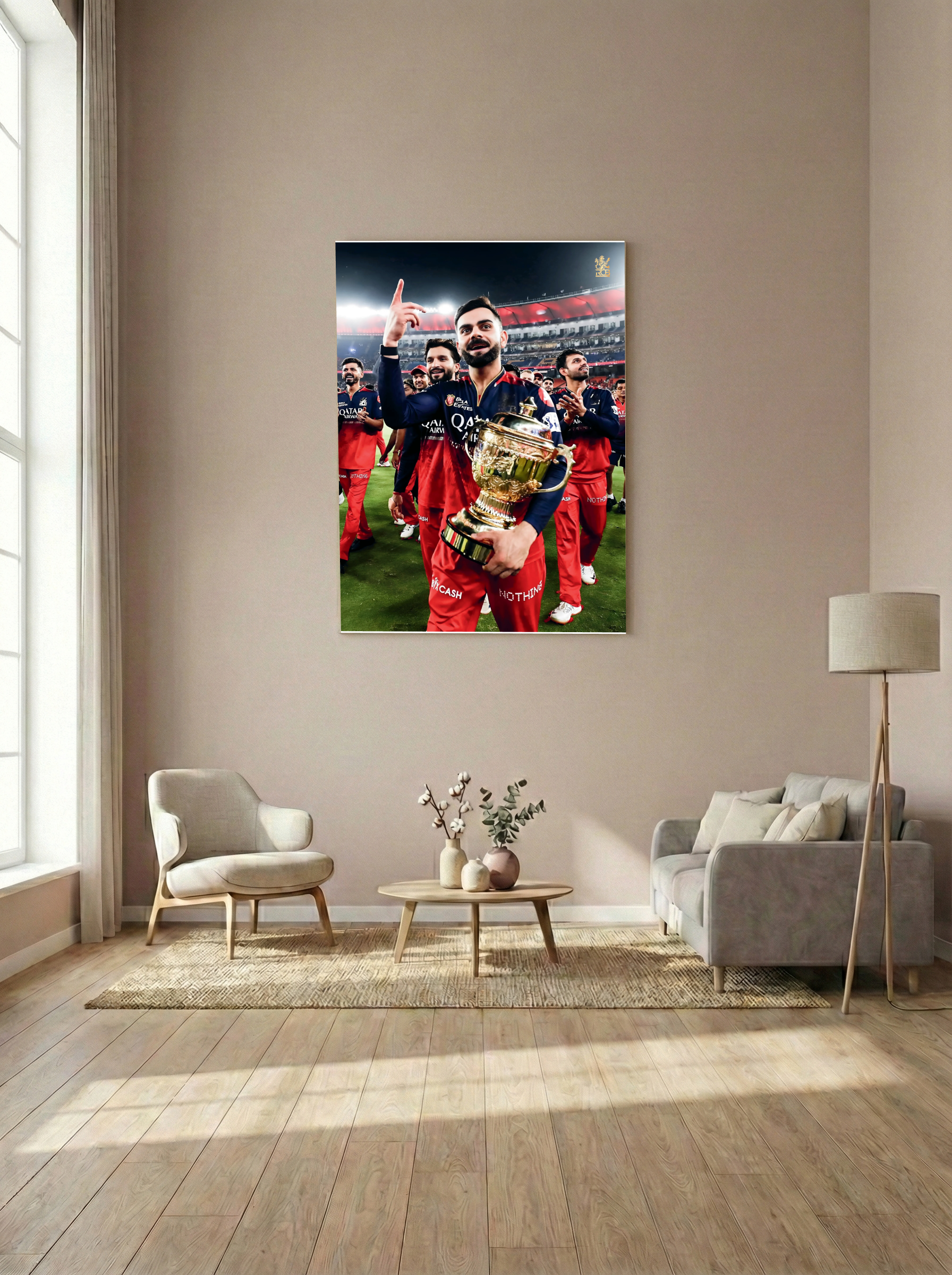 Champions Rise | Trophy Lift Cricket Metal Poster