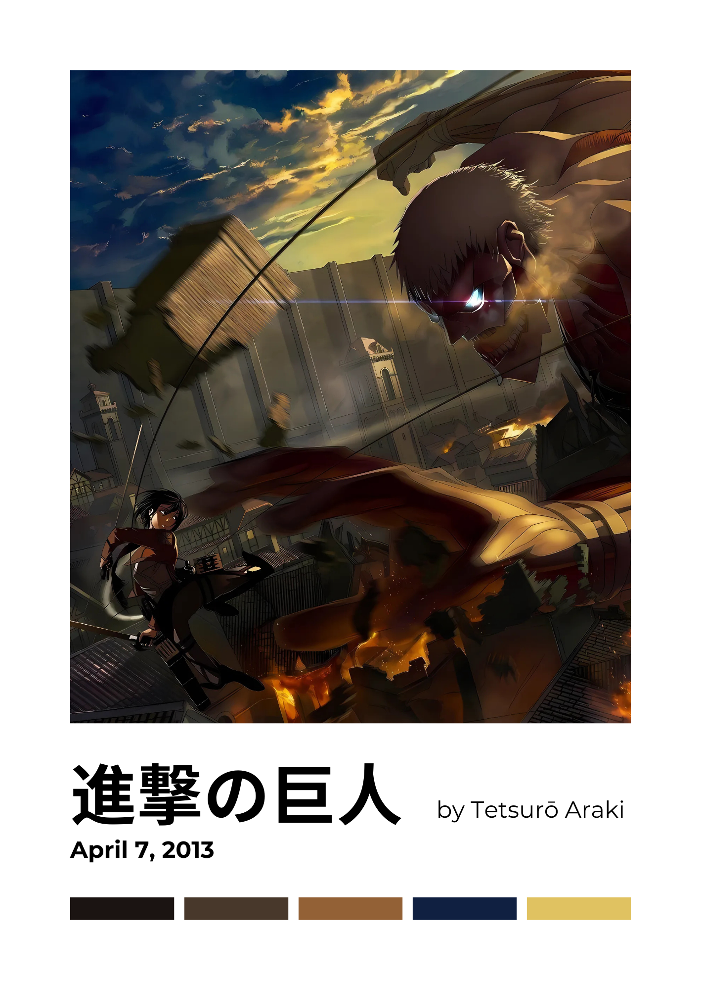 Wall of Titans – Dark Anime Battle Metal Poster